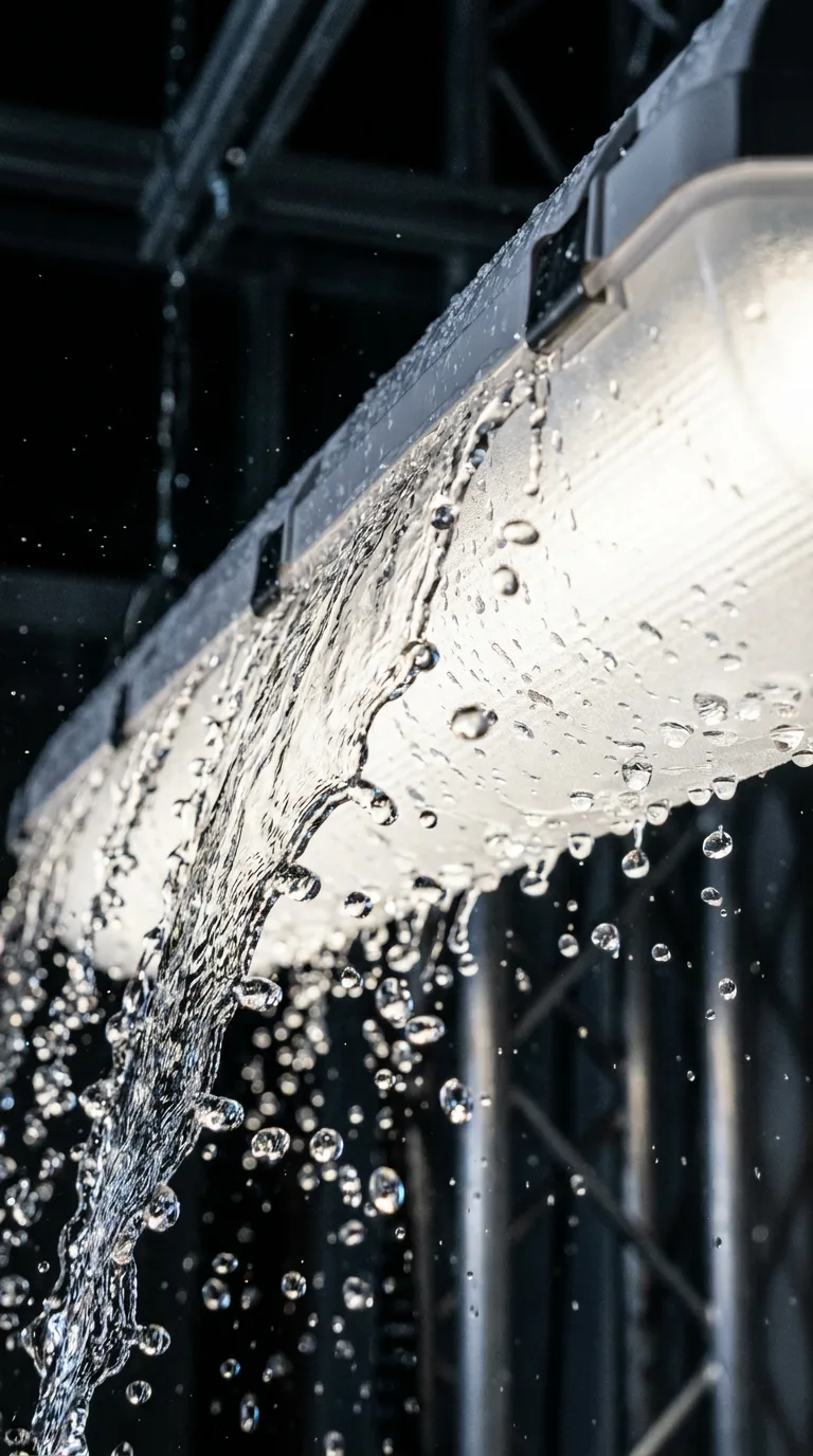 realLED EXaqua ex-geschützte LED-Feuchtraumleuchte IP66 unter starkem Strahlwasser im Test